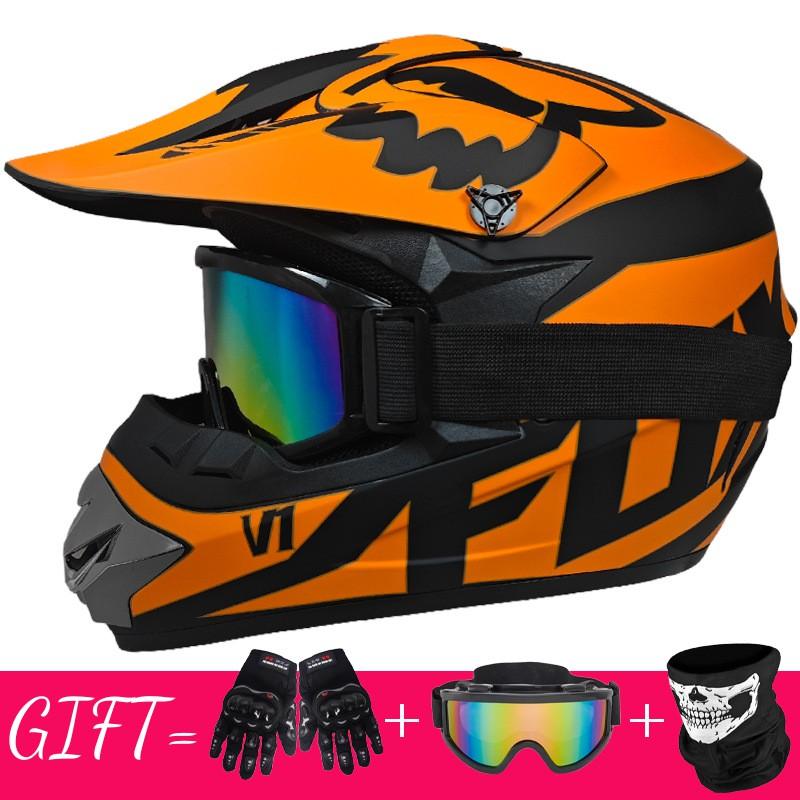 Full Face Mountain Bike Helmet With Goggles Gloves Mask Downhill MTB Trail Riding
