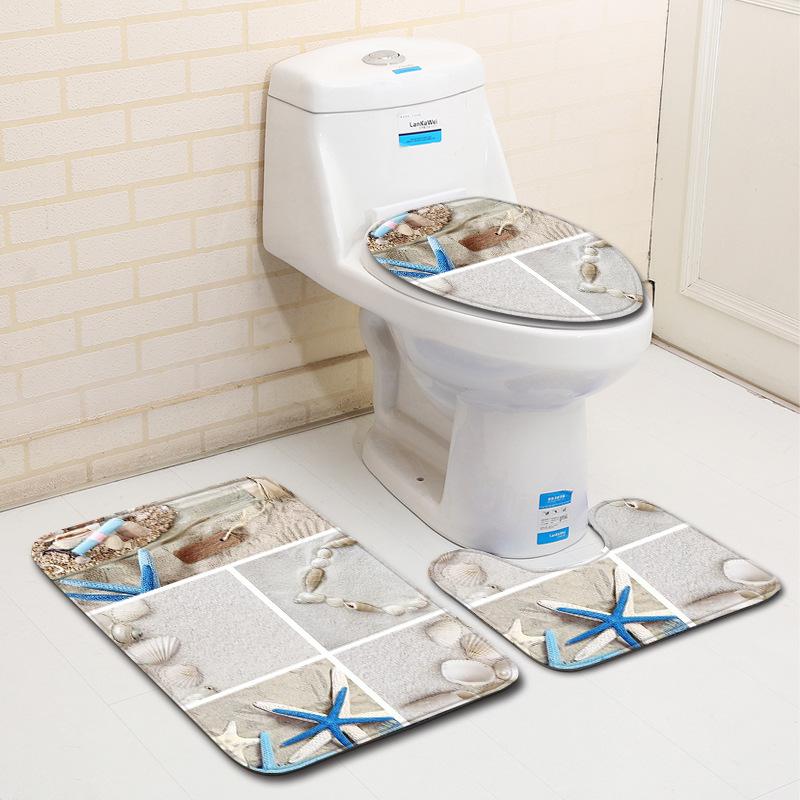 Heißverkaufende Toilette Dreiteilige Bodenmatte Türvorleger Badezimmerteppich Rutschfest Praktischer Türvorleger