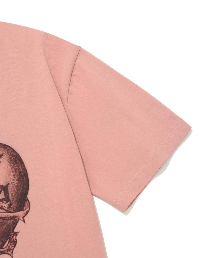 FALLETT Heart Graphic Short Sleeve T-Shirt Pink