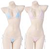 Micro Extremely Sexy Triangle Separate Lolita Cosplay Moe Border String Striped Halter One Pink [SENMHOO] Bikini, Small, Swimsuit, Bikini, Costume,