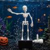 Cadeau Unique pour Amateurs de Poissons Halloween Aquarium Squelette Dansant Poussé par Bulles Articulations Mobiles Squelette Décoration Effrayante Ornement Crâne Oscillant Réaliste