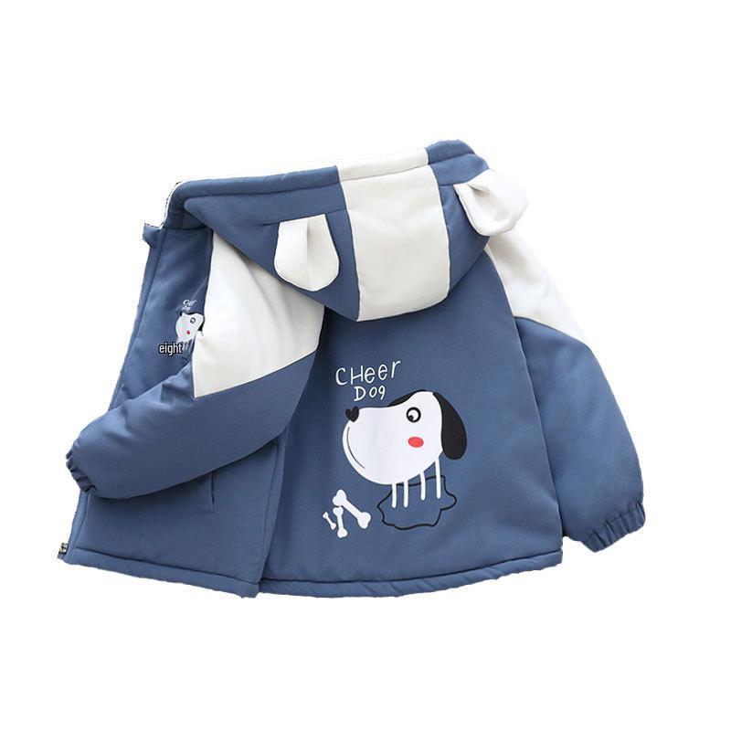 Boys' and Girls' Winter Cotton-Padded Fleece-Lined Thickened Parka 2025
