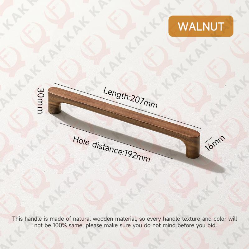 KAK Wooden Cabinet Knobs andl Handles Walnut Kitchen Cabinet Handle Pulls Beech Drawer Knobs Round Furniture Handle Hardware