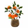 Multicolor Artificial Fruits Bonsai Pomegranate Lemon Orange Grey Flowerpot Fruit Tree Potted Green Leaves Waterproof