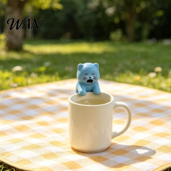 Hot Drink Cooler Cup Edge Clip-on Mini Fan Cartoon Animal Cooling Rechargeable Cat Bear Shaped Drinks Coffee Tea Meals Dishware Food
