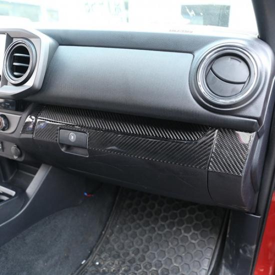 Carbon Fiber Co-pilot Central Control Panel Trim Fit For Toyota Tacoma 2015-