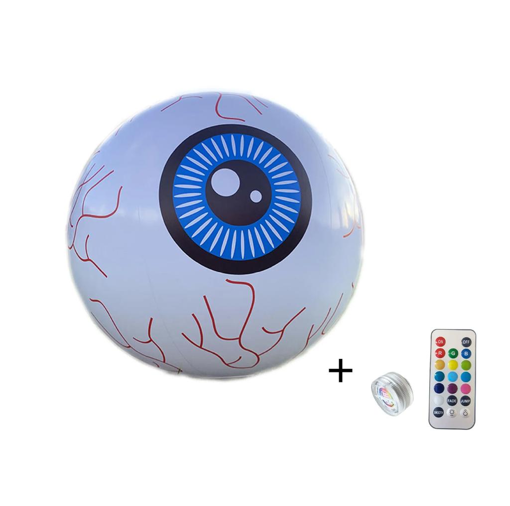 Großer Halloween Aufblasbarer LED Fernbedienung Beleuchteter Kürbis Augapfel Ballon Spukhaus Außendekoration Horror Requisite
