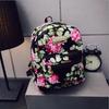 Blue Red Women Backpack 2024 Summer Small Retro Flower School Bags for Teenage Girls Street Casual Bagpack