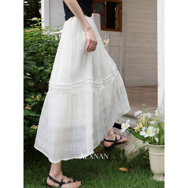 Women s Elegant Lyocell A-Line Midi Skirt L