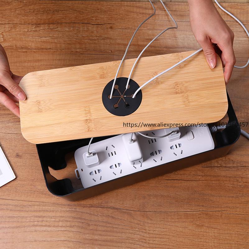 Medium Round Hole Wire Storage Box Charger Power Cord Hidden Mobile Phone Computer Tablet Socket Drag Board Wire Organizer