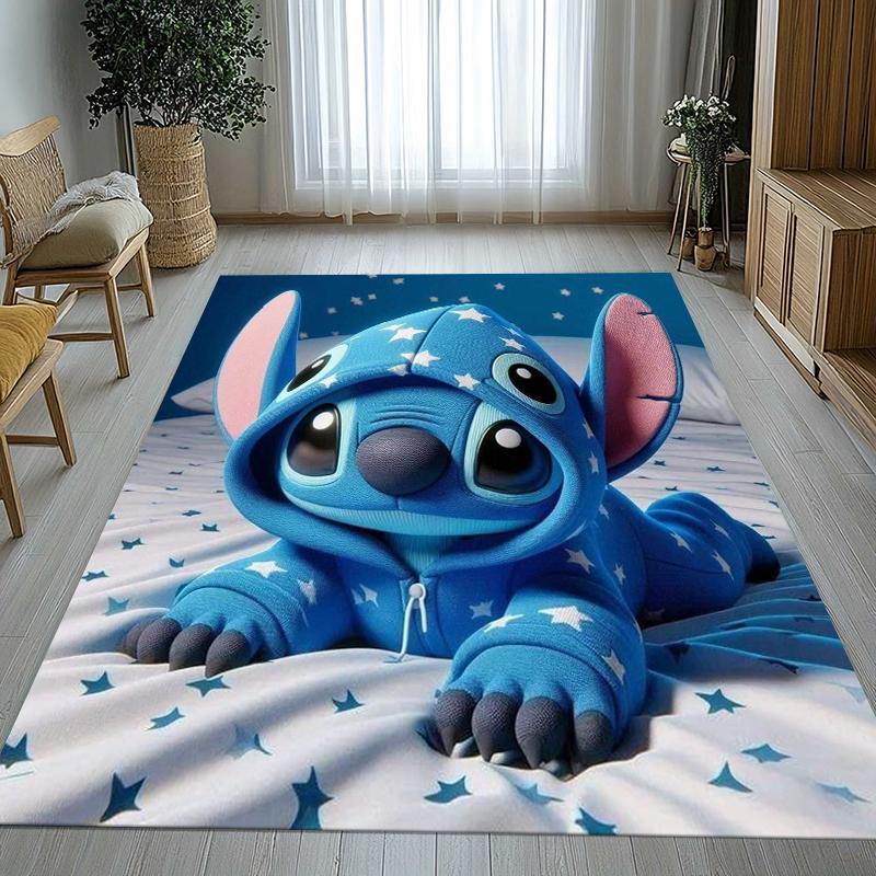 Tappeto da Salotto Antiscivolo con Disegno di Mostro Kawaii a Punti S, Morbido Tappeto per Camera da Letto, Stanza dei Giochi dei Bambini, Divano, Zerbino Decorativo per la Casa, Regalo