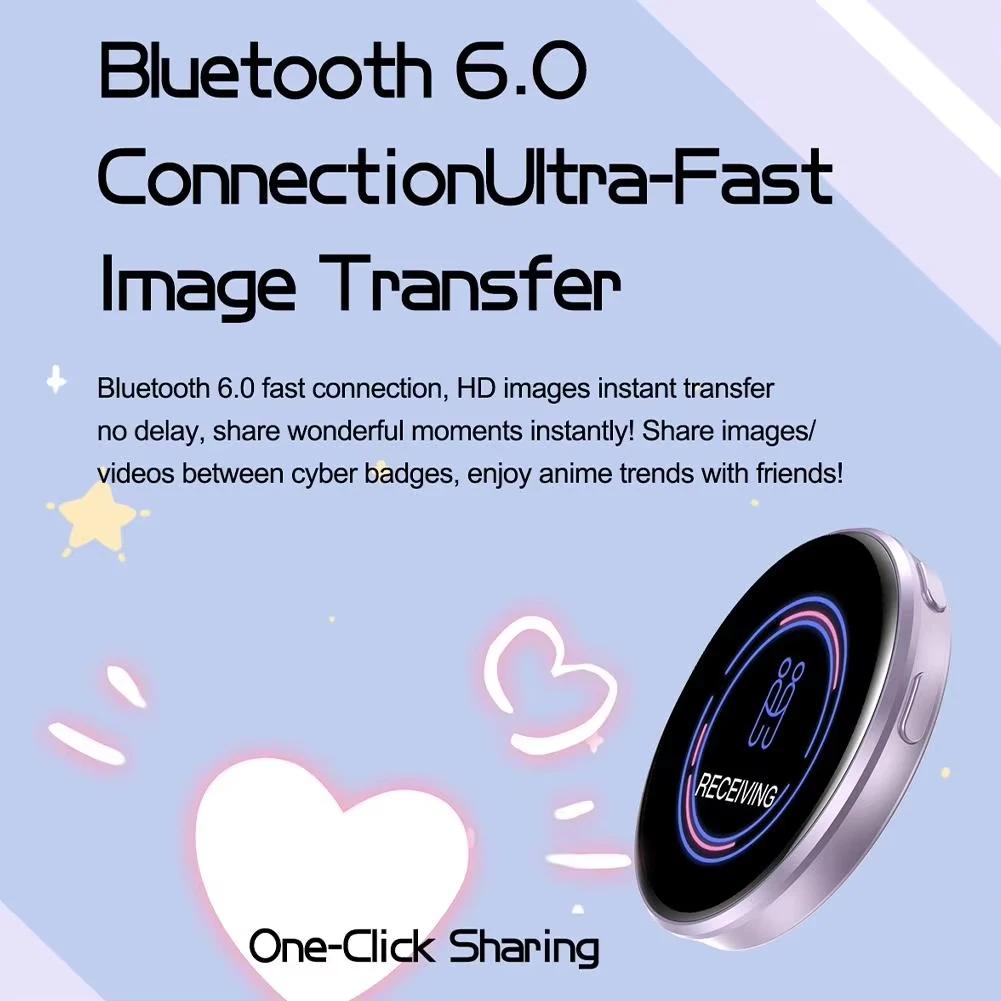 Dynamic Electronic Badge Display Pin 1.7 In Touch Screen Anime E-Badge For Game Peripherals Excellent Fans Friends Birthday Gift