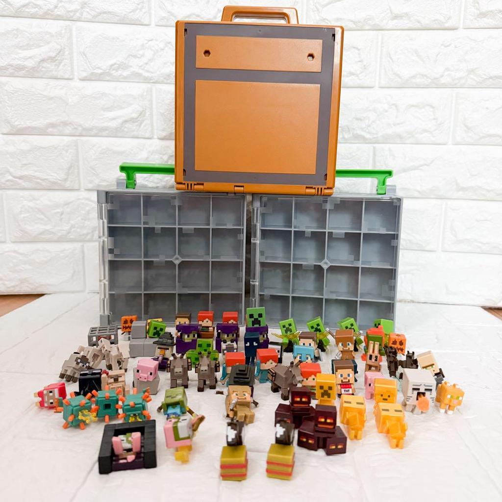 [USED] 64 Minecraft Minifigures, 2 Collecting Cases, Mykeshi DX Chest