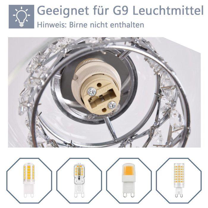 Lampe suspension - NETTLIFE - 10 flammes G9 - Hauteur réglable 230 cm - Jaune - Diamètre 44 cm