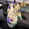 53cm Square Scarf 100% Pure Real Silk Scarves for Women Foulard Fashion 2025 Floral Brand Print Shawls Hijab Bandana Headband