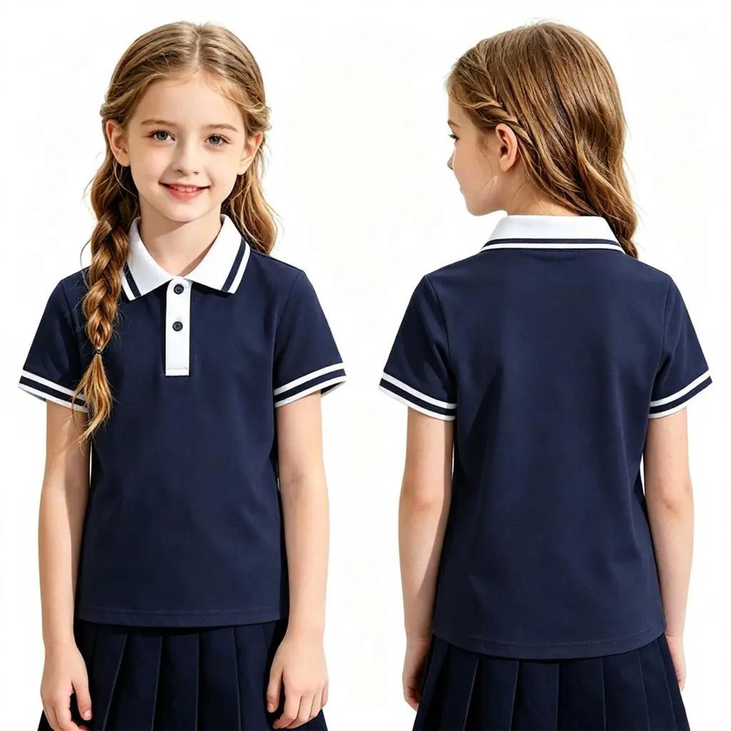 Kids Quick Dry T-Shirt Short Sleeve Breathable for School Class Uniform