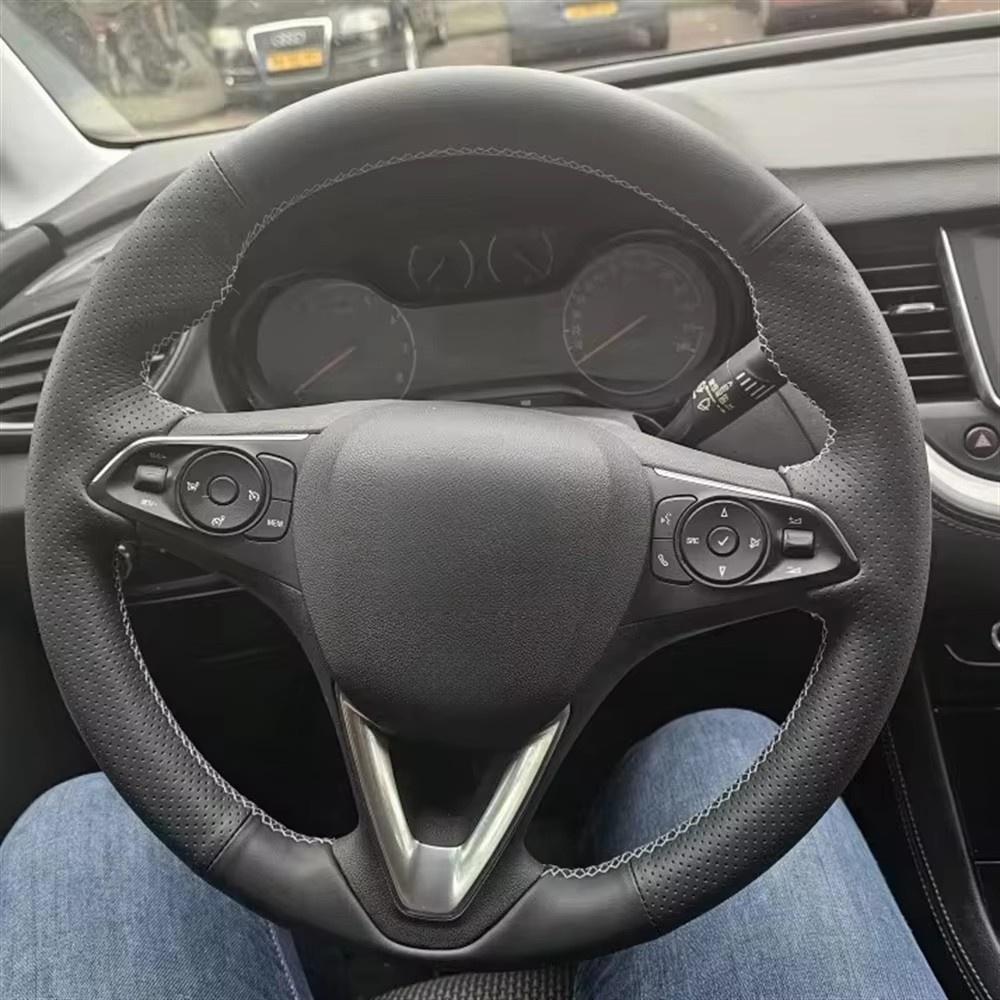 Car Steering Wheel Cover For Opel Astra K Corsa E Crosslandx Grandlandx Insignia Microfiber Leather Steering Wrap