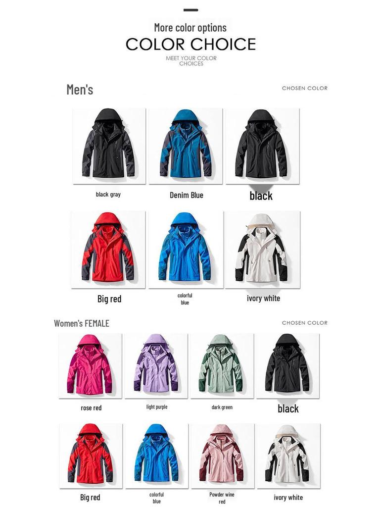 Women's 3-in-1 Waterproof, Breathable, Fleece-lined Mountaineering Suit for Autumn/Winter