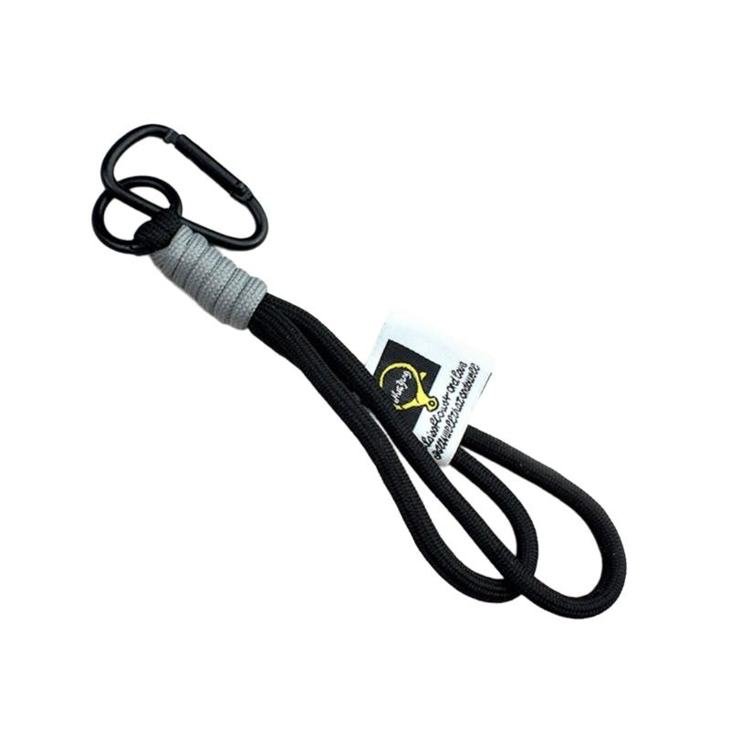 

Nylon Braided Keychain With Carabiner Clip Woven Rope Key Ring Bag Hanging Ornament For Secure Key Organization чорний
