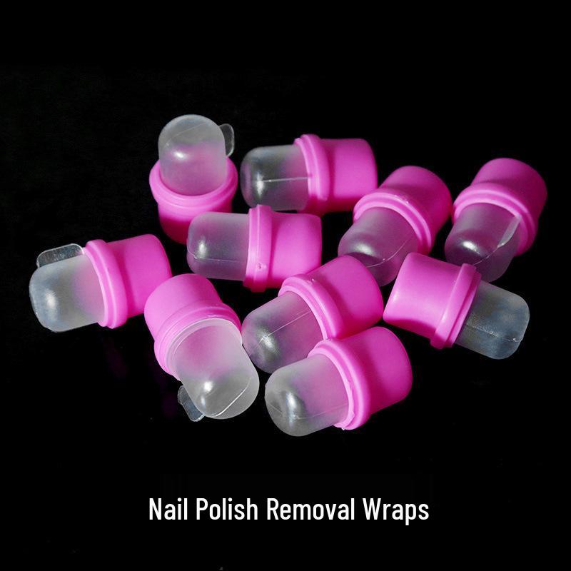 Silicone Nail Art Remover Set with Finger Cots for Gel and Crystal Nails – 10 Pieces