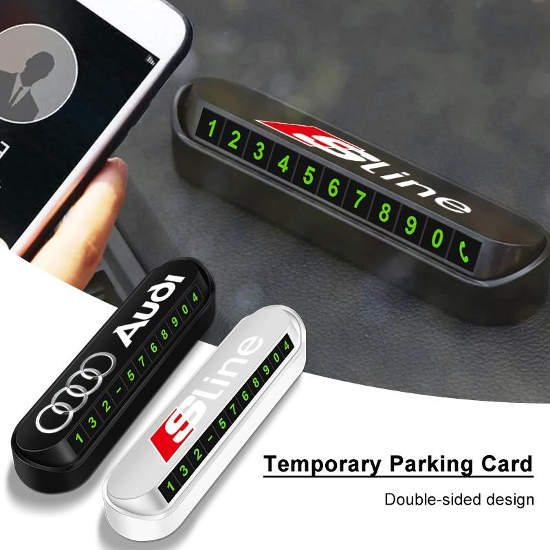1Pcs New Car Temporary Parking Card Plate Badge Car Styling for Audi S5 S6 S7 S4 S8 TT TTS A4 B8 A3 B6 A6 C7 C6 B7 Q5 Q7 C5 A5 B5 A7 A1