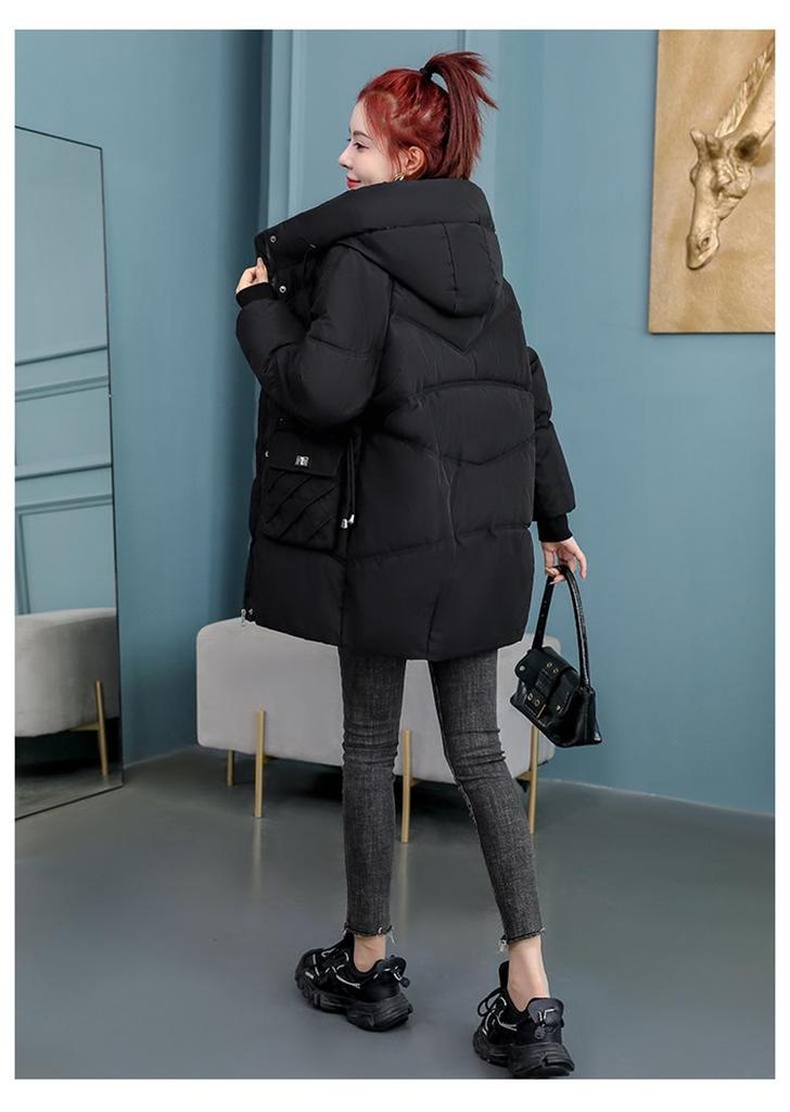 Women's Winter Mid-Length Bestseller Down Cotton Jacket - Free Shipping, Loose Fit, Thickened Padded Outerwear, Stylish Year-End Fashion.