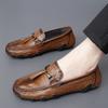 Fashion Luxury Fashion Italian Black Genuine Leather Loafers Handmade Soft Bottom Casual Leather Dress Shoe Slip On Outdoor Walking Shoe