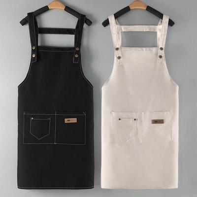 Custom Logo Canvas Apron for Advertising, Milk Tea, Nail Art, Kitchen, and Restaurant Use