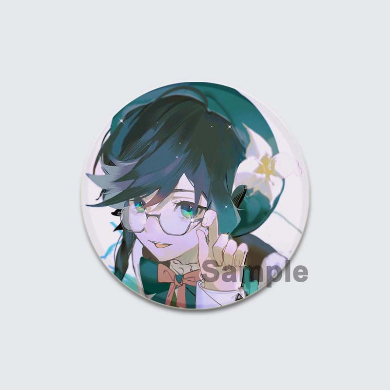 32/44/58 mm Genshin Impact-Abzeichen, Spiel Anime-Mädchen Hu Tao/Venti/Jean, Anstecknadel, 58 mm, runde Brosche für Rucksack, Kleidung, Zubehör, Schmuck, Geschenk