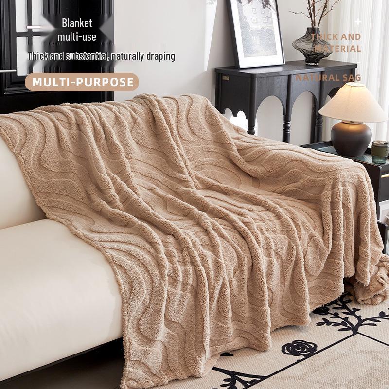 Cream Winter Sofa Blanket: 2026 Plush Ultra-Large One-Piece Cover & Cushion.