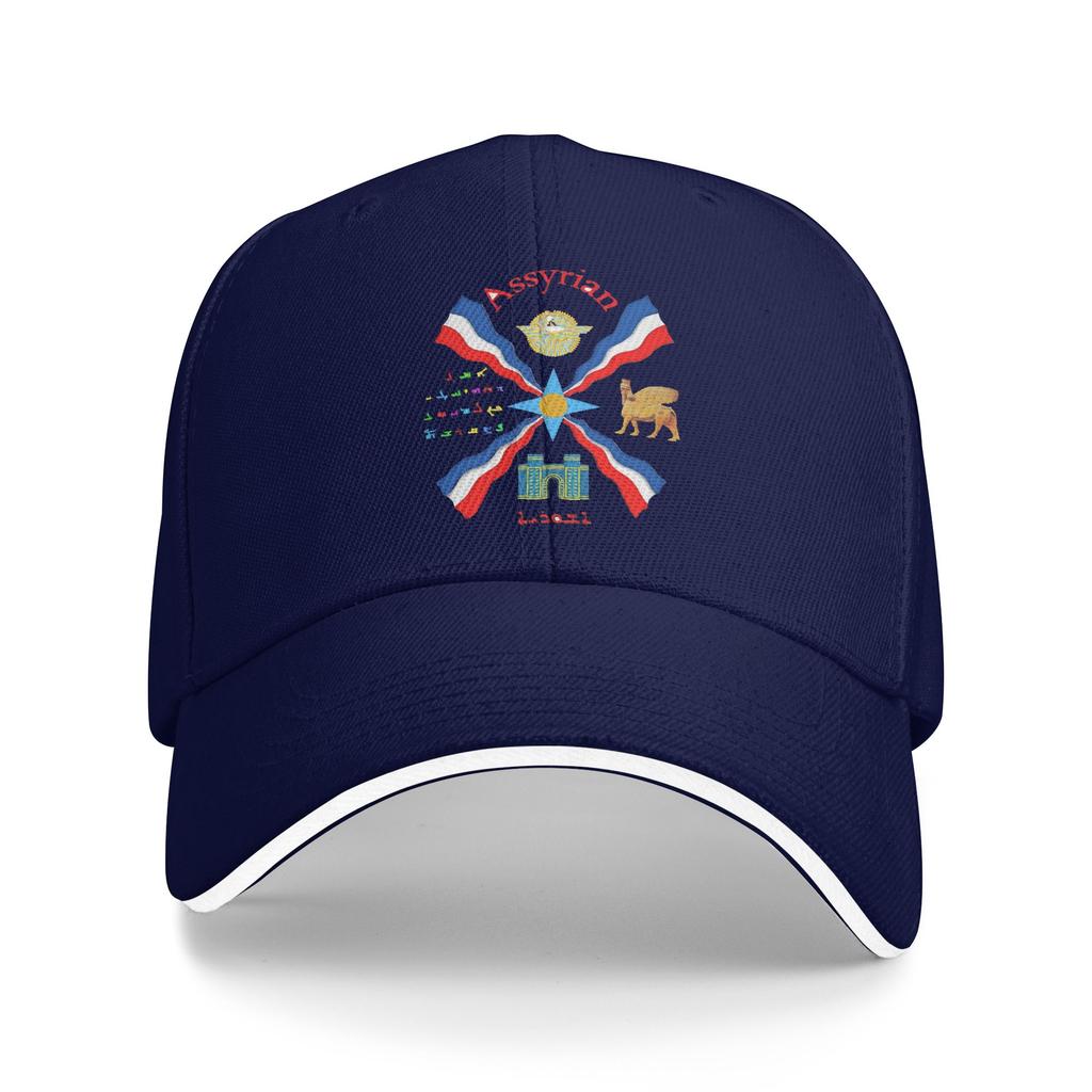 Frühlings-Assyrische Flagge Baseballkappe Wandern Angeln Freizeit Benutzerdefiniertes Logo Sonnenschutz Trucker-Kappe Unisex Erwachsene Dropshipping Baseballkappen