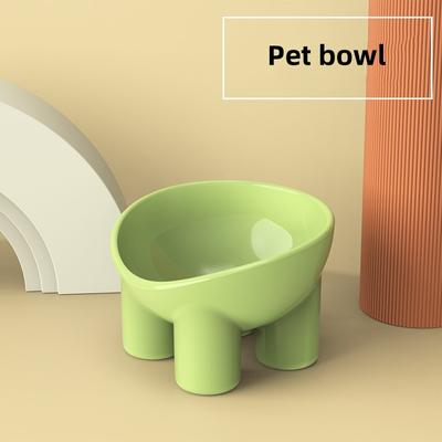 Pet Food Water Bowl High Foot Neck Protection Cat Dog Bowls Anti-Spill PP Pet Feeding Container Snack Dish Accessories