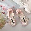 Temperament Red French Versatile Bag Head Thick Heel Sandals Women's 2025 New Summer Wear Height-increasing Fairy Shoes