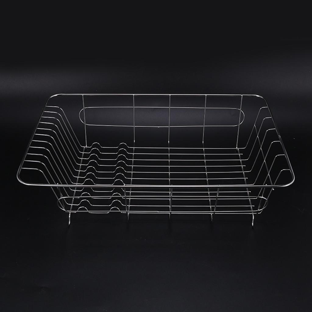 A20F-Stainless Steel Dish Drainer Drying Rack With 3-Piece Set Removable Rust Proof Utensil Holde For Kitchen Counter Storage Ra
