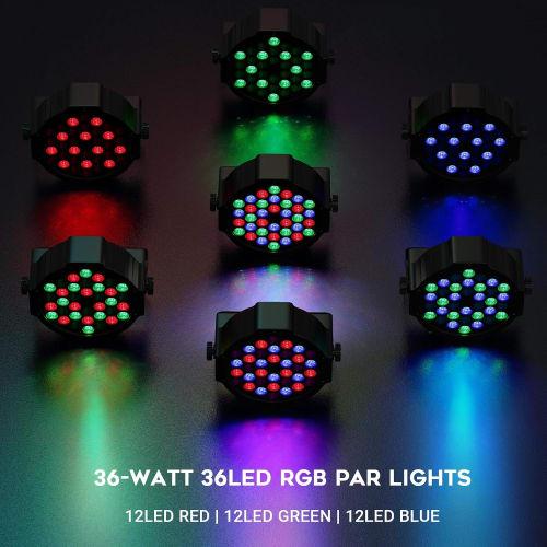 36 LED 3-in-1 RGB Stage Lights with Remote Control, Wash Light, LED Par Light, Disco Light, DMX512, High Brightness, Multi-Color Changing, Sound Activ