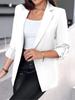 Elegant Women's Cardigan Blazer New  Autumn Winter Long Sleeve Casual Solid Color Coat Jacket For Women Slim Blazers