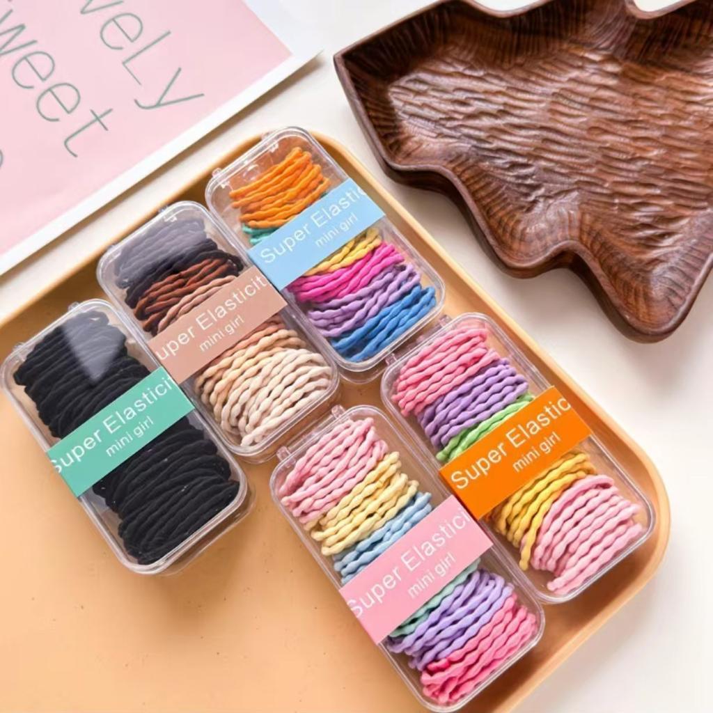 Children's basic hair rope, braided without damaging hair, high elasticity rubber band, boxed headband
