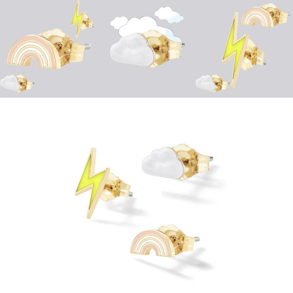 Trendige Blitz Regenbogen Wolken Ohrringe Schicker Modeschmuck aus Legierung für Damen
