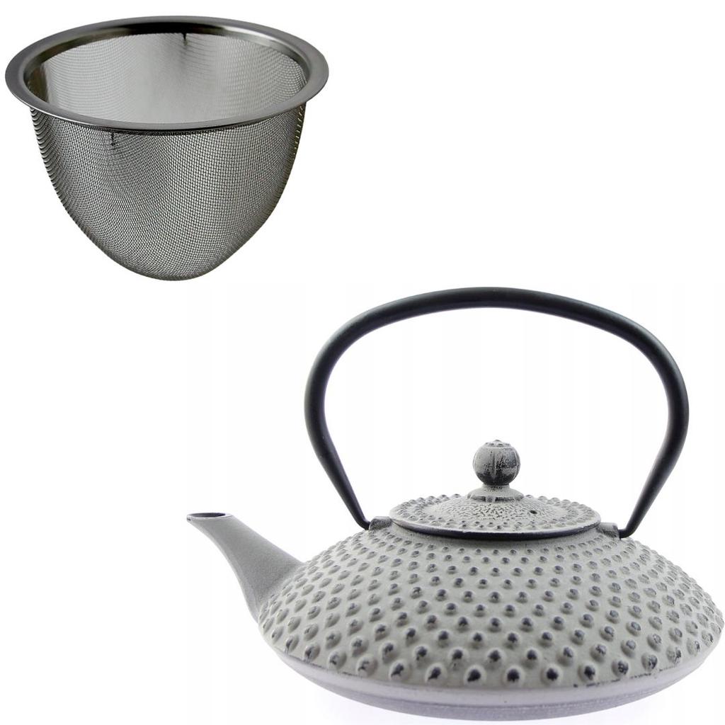 CAST IRON KETTLE 1.25L TEA TEAPERTAIN + 2x CUPS