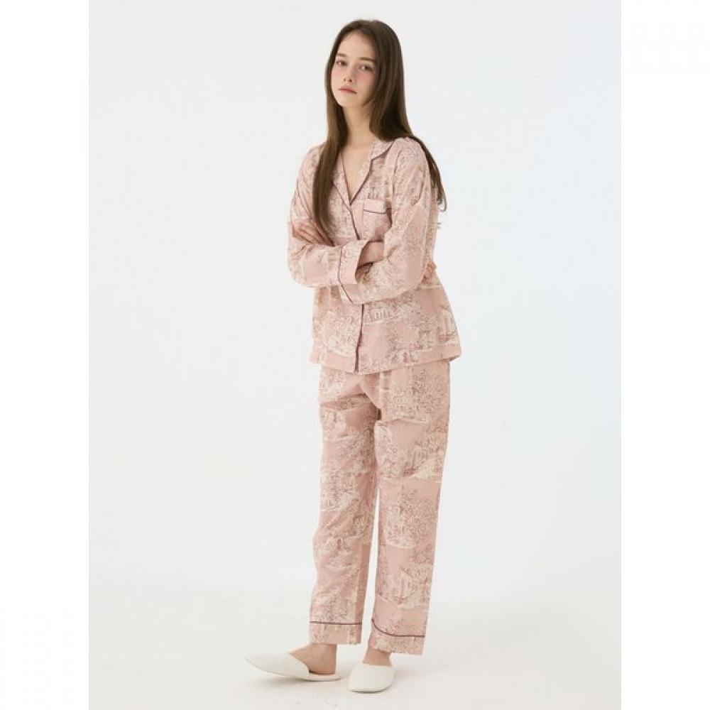 Lunaluz Women S Cotton Long Sleeve Collar Two Piece pajamaS Madel