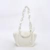 Winter Women Soft Plush Shoulder Bags Solid Color Ladies Drawstring Strap Crossbody Bag Minimalist Girls Bucket Handbag Zipper