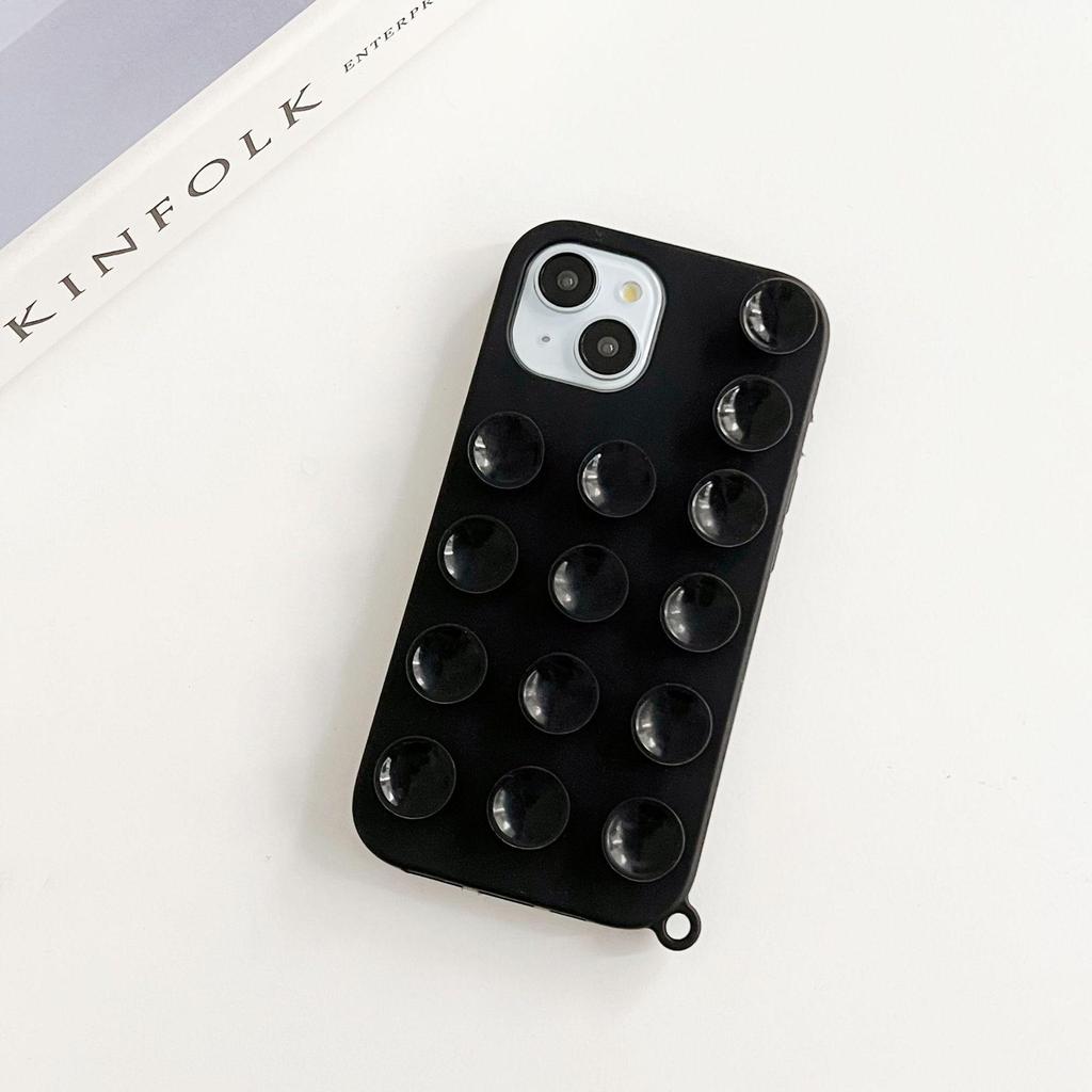Jednokolorowe etui 3D z przyssawką, odporne na upadki, dla iPhone 17 Pro Max