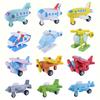 12PCS Set Mini Wooden Car Airplane Model Toy Simple Style Decoration Color Wooden Car Airplane Mini Educational Toy For Children