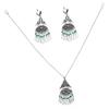 Women's Vintage Bohemian Style Tassel Hook Earrings and Necklace Jewelry Set 74GR