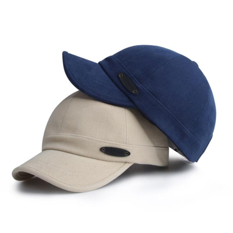Oversized round short-brimmed ball cap Navy