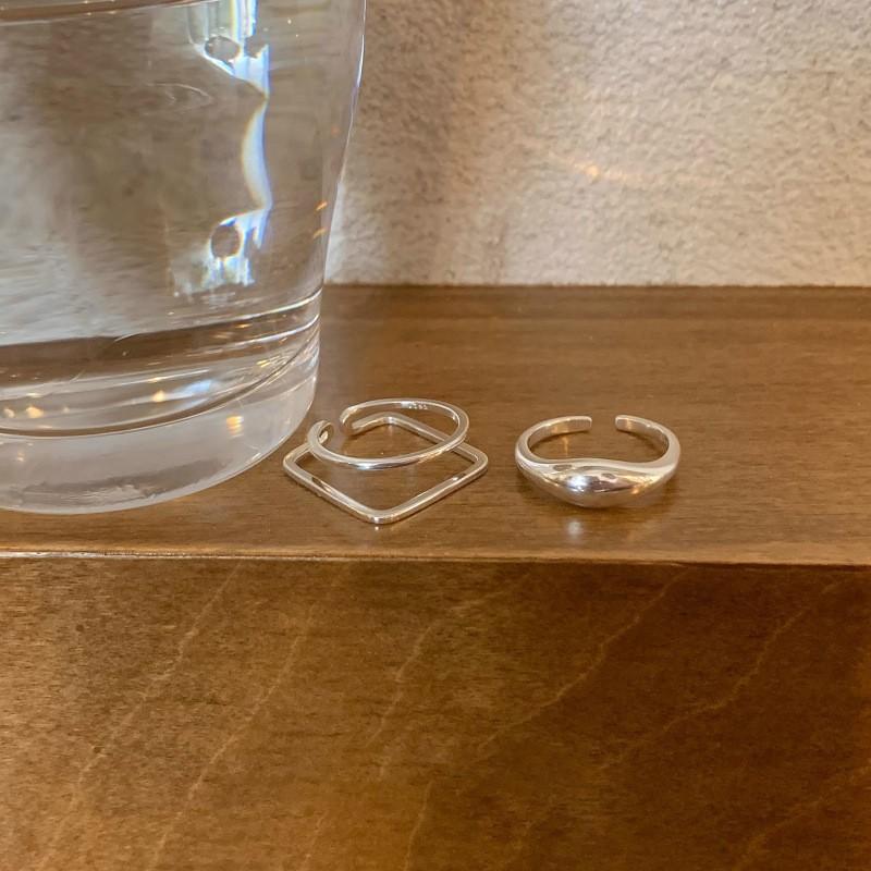 Bague couleur argent pour femme fille bijoux géométrie évidé design chevauchement design de niche à la mode avec un style minimaliste