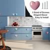 Ceramic Drawer Knobs Heart Shape Colorful Heart Cabinet Dresser Pulls Handles with 3 Sized Screws, Kitchen Furniture Knobs