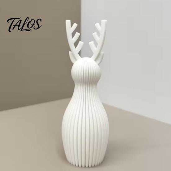 Minimalist Desktop Ornament 3D Printed Reindeer Sculpture, Modern Deer Figurine, Creative Sculpture for Office Holiday Elk Statue Living Room Tabletop