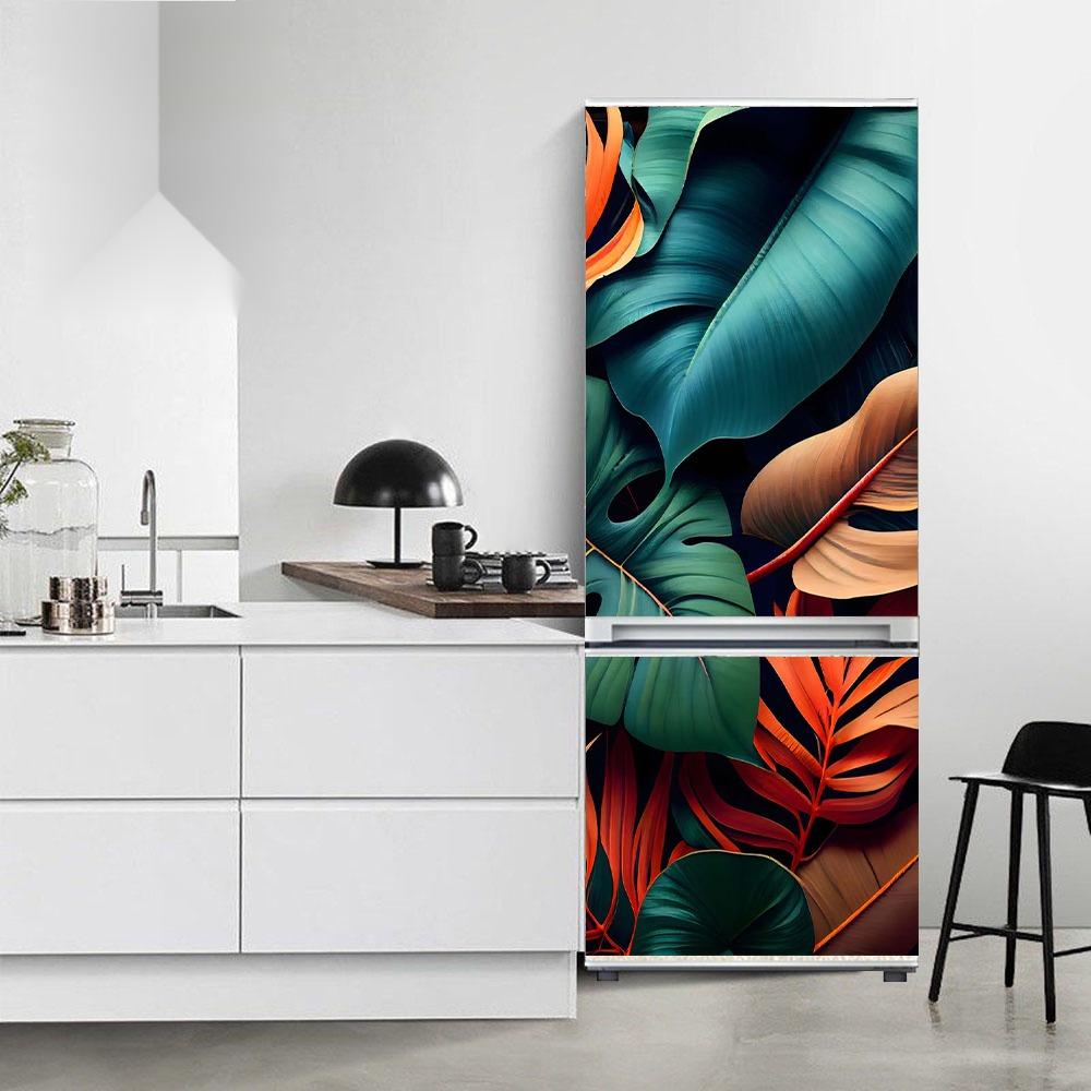 

Наклейки на холодильник с фруктами, крышка холодильника, дверь, пейзаж, растение, морской винил, самоклеящаяся кухонная мебель, декор, наклейка для морозильной камеры, сделай сам 60x180cm