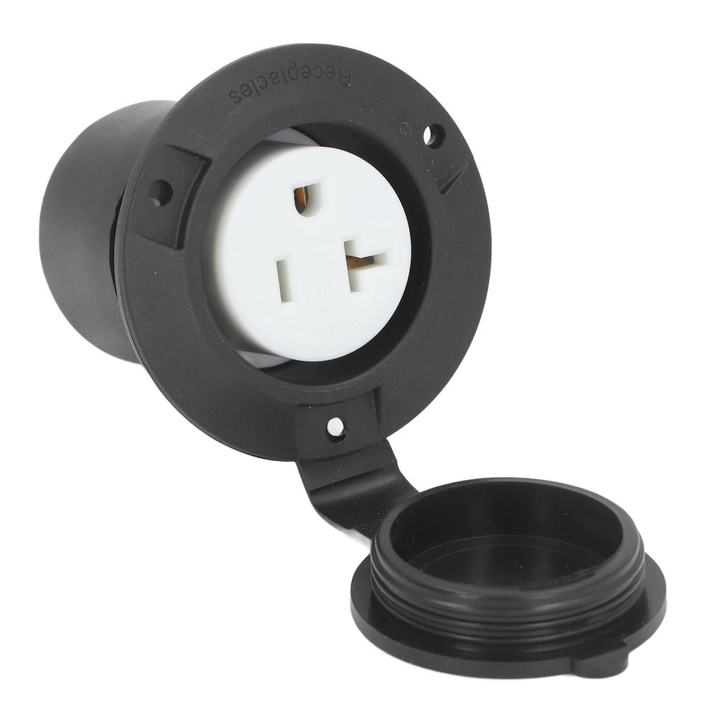 Flanged Power Outlet 2 Pole 3 Wire PC and Rubber Straight Blade Flanged Outlet 125V 20A